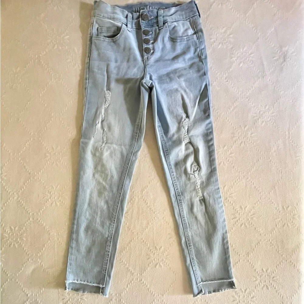 JUSTICE, GIRLS HIGH RISE JEGGINGS & SHIRT. SIZE 10.